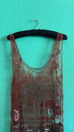 Vintage 1920s Embroidered Net Flapper Dress With Art Deco Beadwork