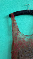 Vintage 1920s Embroidered Net Flapper Dress With Art Deco Beadwork