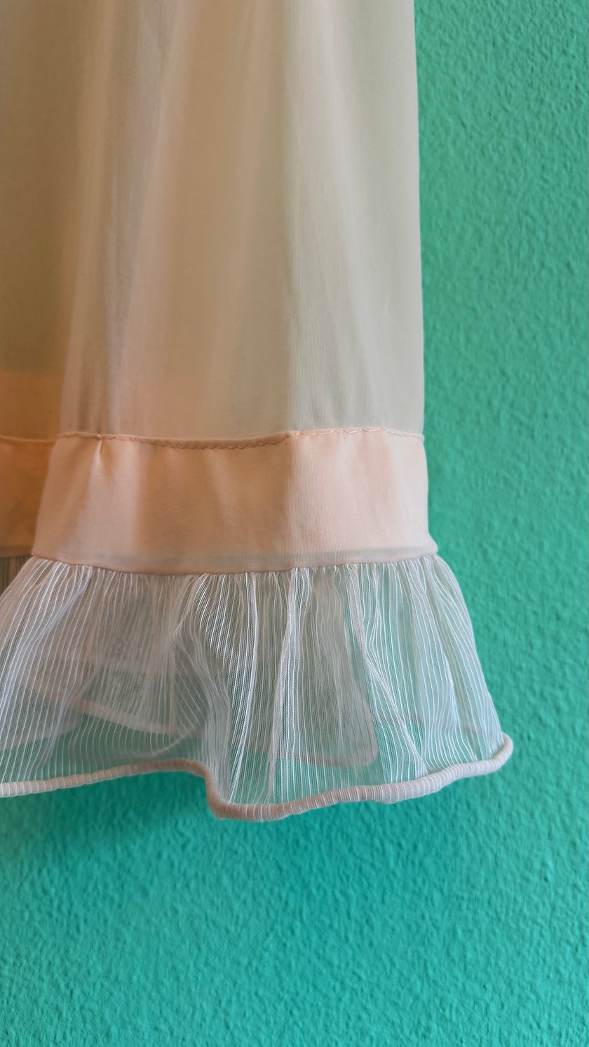 Vintage 1950s Pale Pink Lace Slip Dress