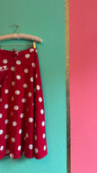 Vintage 1950s Red Polka Dot Circle Skirt