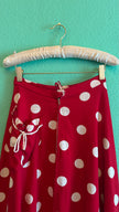 Vintage 1950s Red Polka Dot Circle Skirt