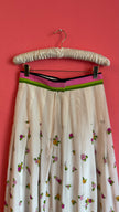 Vintage Estimated 1970s White Floral Maxi Skirt