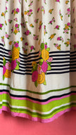Vintage Estimated 1970s White Floral Maxi Skirt