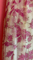 Vintage 1970s Pink Leaf Embroidered Maxi Skirt