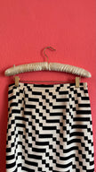 Vintage Max Mara 1990s Black And Ivory Geometric Pencil Skirt
