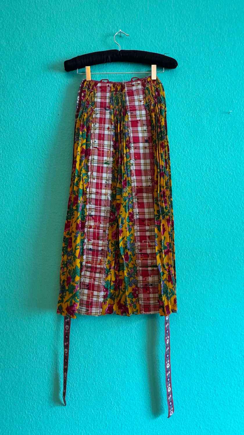 Vintage 1970s Embellished Folk Apron Skirt
