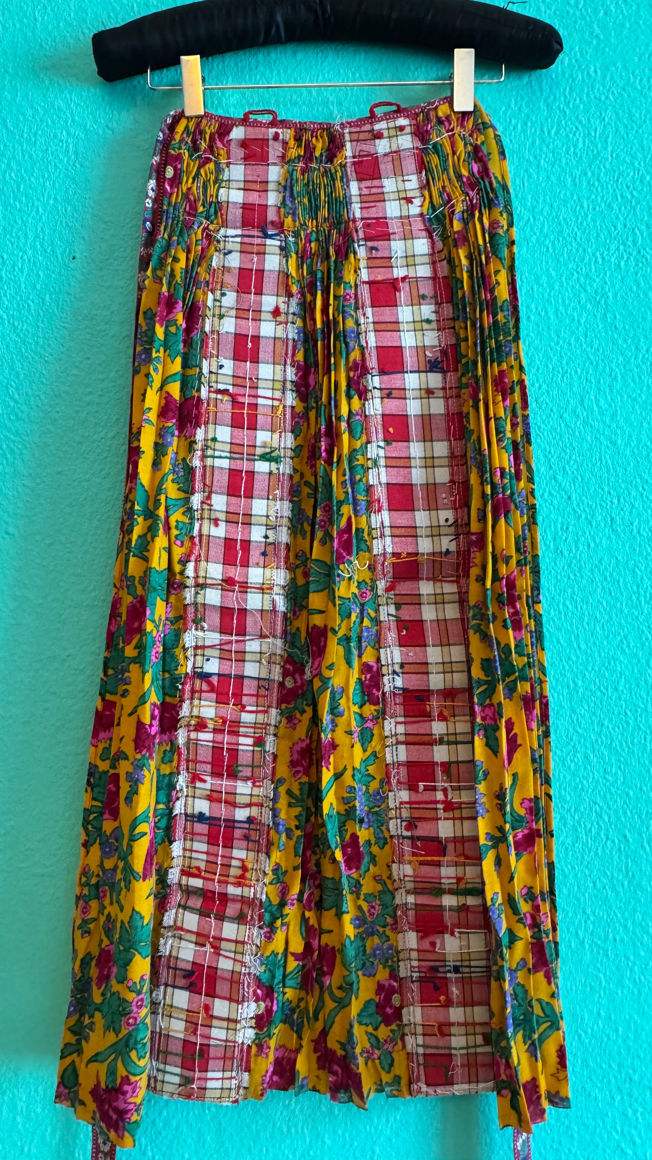 Vintage 1970s Embellished Folk Apron Skirt