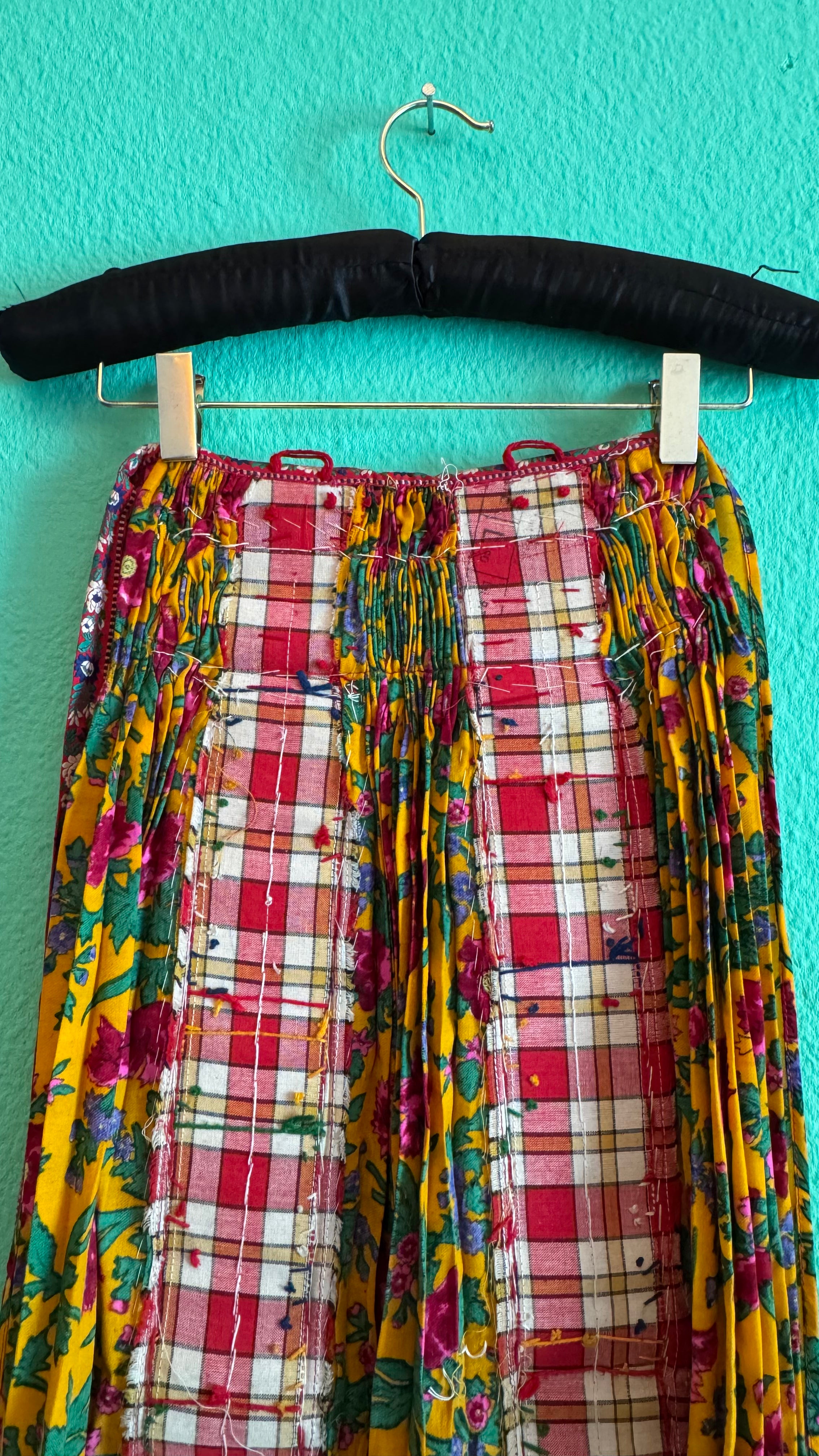 Vintage 1970s Embellished Folk Apron Skirt