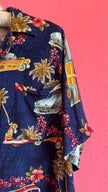 Vintage 1990s Navy Hawaiian Print Shirt