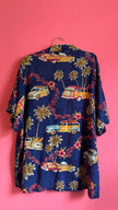 Vintage 1990s Navy Hawaiian Print Shirt