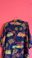 Vintage 1990s Navy Hawaiian Print Shirt