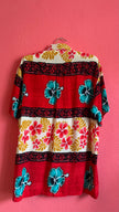 Vintage 1990s Red Hawaiian Hibiscus Shirt