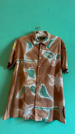 Vintage 1990s Japanese-Sourced Brown Sunflower Print Shirt