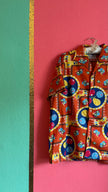 Vintage 1970s Orange Novelty Fruit Print Short-Sleeve Shirt