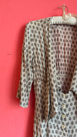 Vintage 1980s Ivory and Taupe Spotted Maxi Dress Set