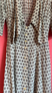 Vintage 1980s Ivory and Taupe Spotted Maxi Dress Set