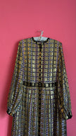 Vintage Temperley 1970s Metallic Geo Maxi Dress