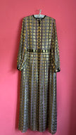 Vintage Temperley 1970s Metallic Geo Maxi Dress