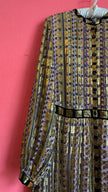 Vintage Temperley 1970s Metallic Geo Maxi Dress
