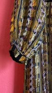 Vintage Temperley 1970s Metallic Geo Maxi Dress