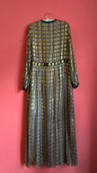 Vintage Temperley 1970s Metallic Geo Maxi Dress