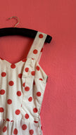 Vintage 1950s White And Red Polka Dot Dress