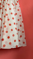 Vintage 1950s White And Red Polka Dot Dress