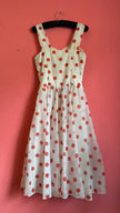 Vintage 1950s White And Red Polka Dot Dress