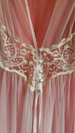 Vintage 1970s Sheer White Lace Peignoir Robe