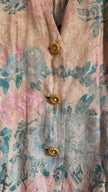 Vintage 1980s Pastel Floral Jacquard Longline Blazer
