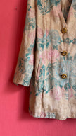 Vintage 1980s Pastel Floral Jacquard Longline Blazer