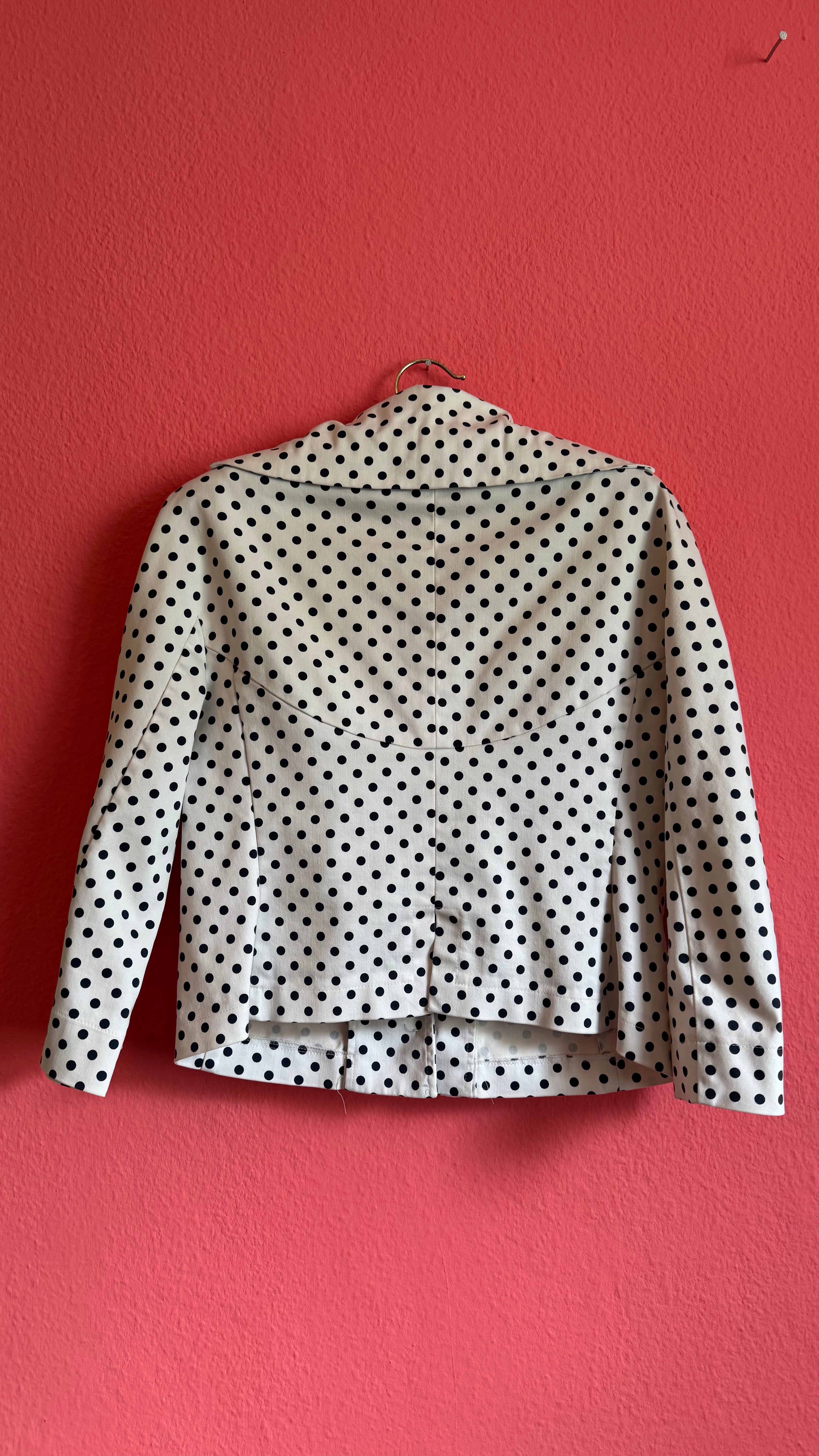 Vintage 1980s Ivory Polka Dot Jacket and Trouser Set