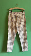 Vintage 1980s Ivory Polka Dot Jacket and Trouser Set