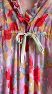 Vintage 1970s Pastel Floral Ruffle Maxi Dress
