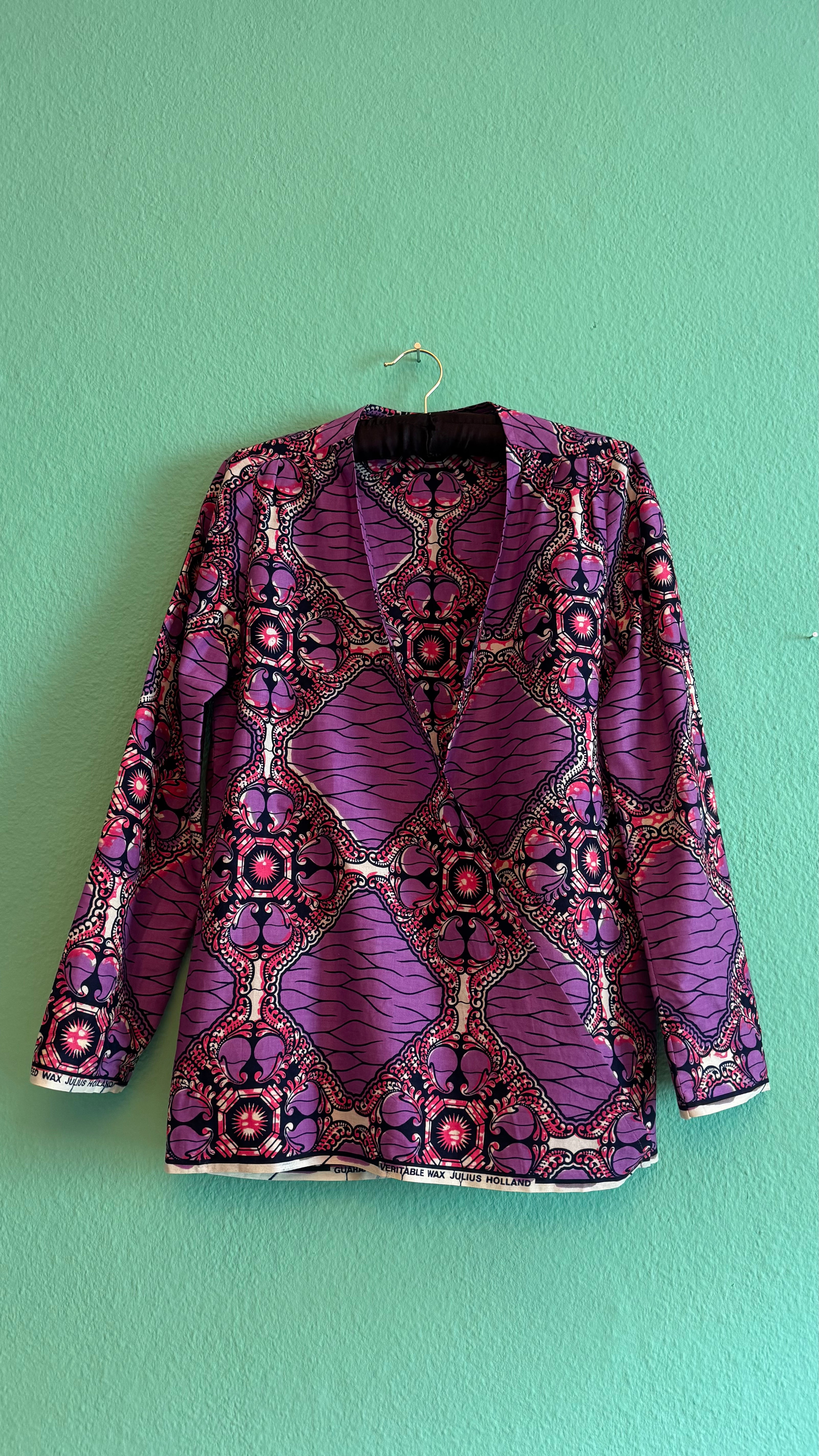 Purple African Wax Print Jacket in Julius Holland Fabric