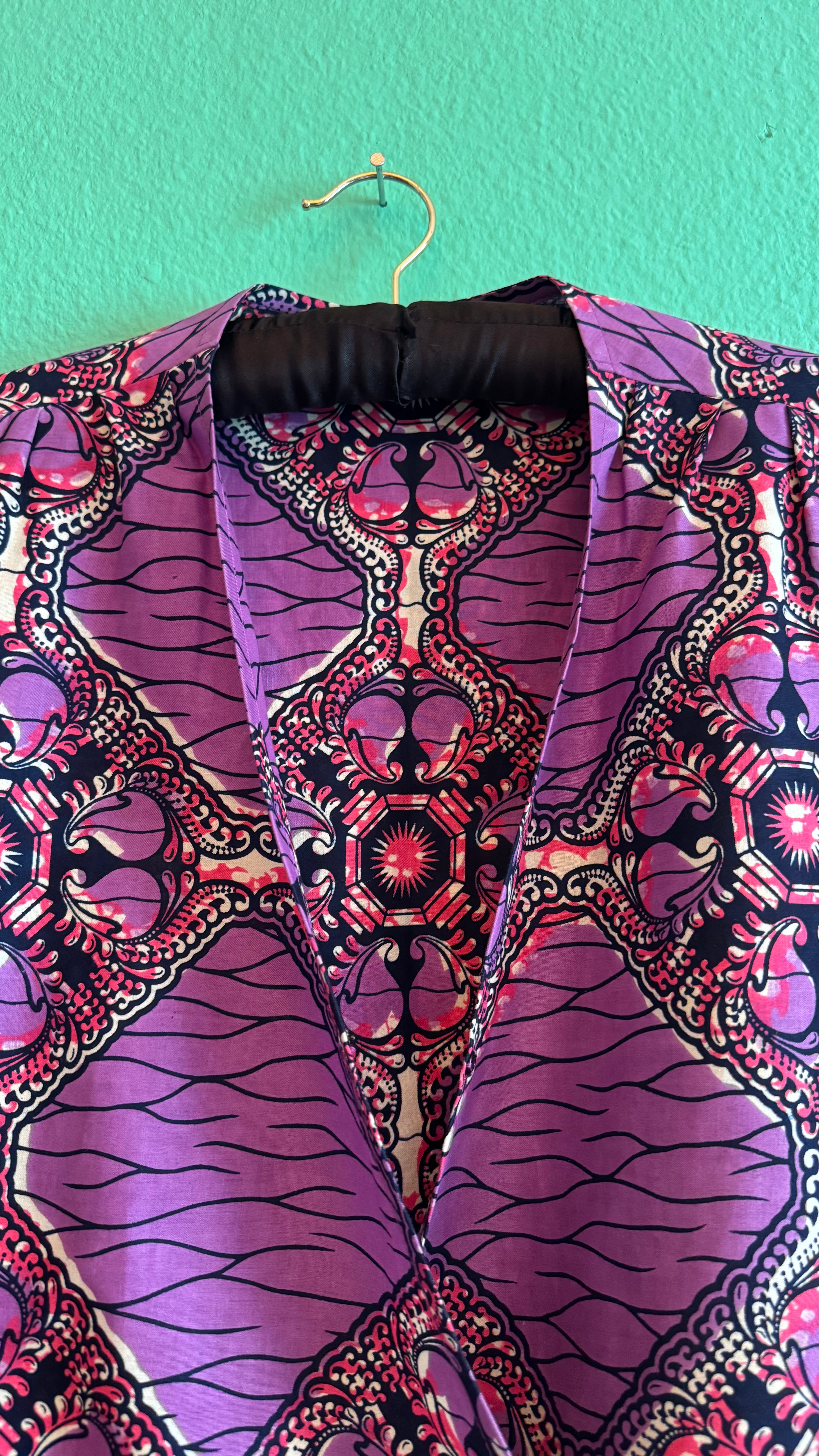 Purple African Wax Print Jacket in Julius Holland Fabric