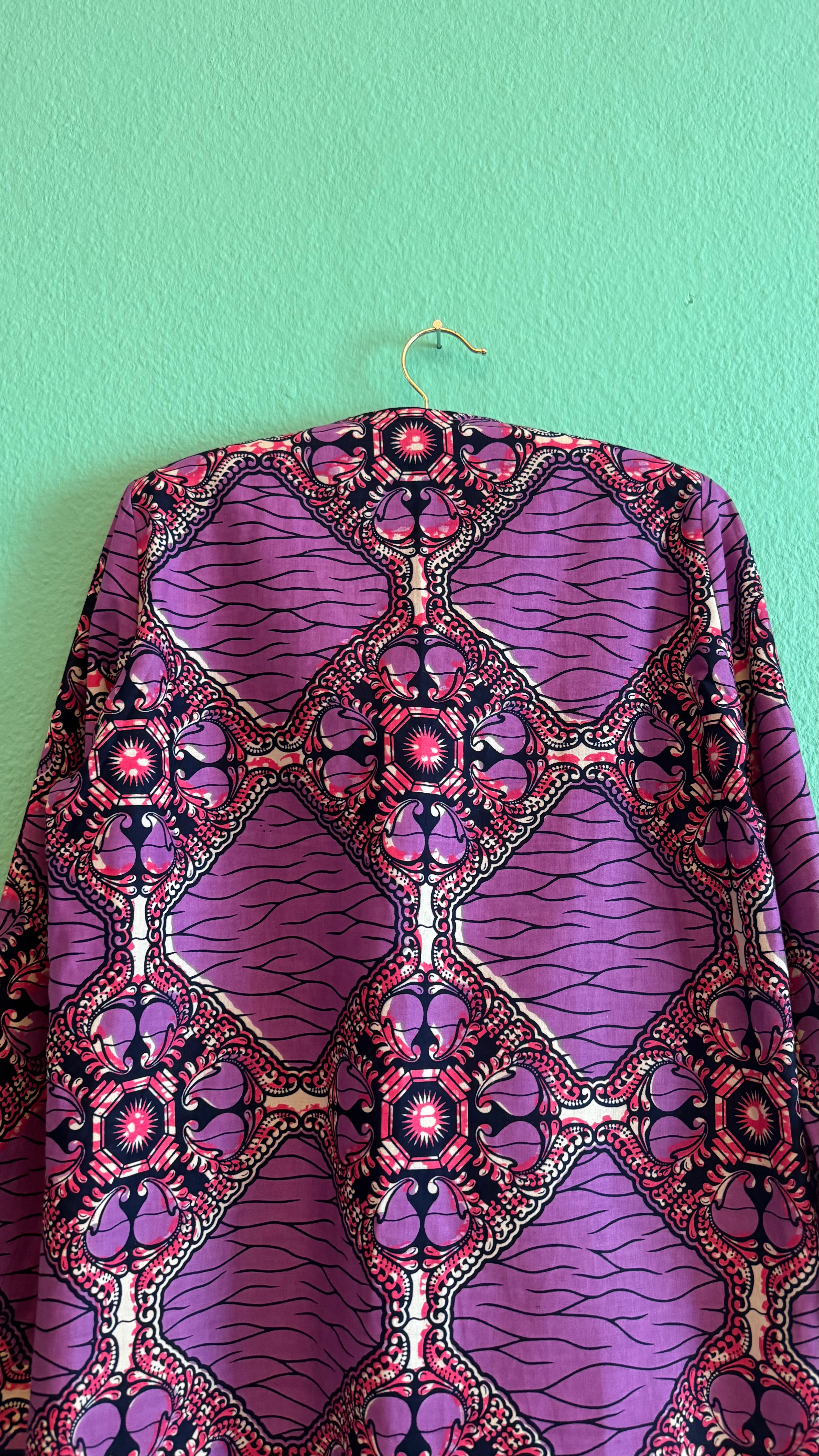 Purple African Wax Print Jacket in Julius Holland Fabric