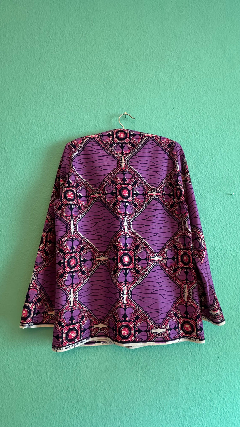 Purple African Wax Print Jacket in Julius Holland Fabric