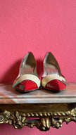Vintage Early 2000s Red Buckle Pumps by Roger Vivier