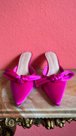 Vintage 2000s Fuchsia Satin Bow Mules by Loeffler Randall