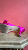 Vintage 2000s Fuchsia Satin Bow Mules by Loeffler Randall