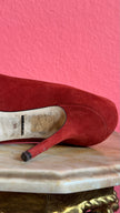 Vintage 2000s Dolce & Gabbana Burgundy Suede Crystal Pumps