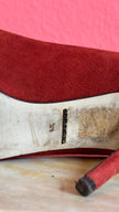 Vintage 2000s Dolce & Gabbana Burgundy Suede Crystal Pumps