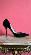2010s Jimmy Choo Black Suede D’Orsay Pumps