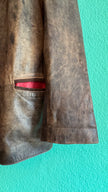 Vintage 1980s Distressed Brown Leather-Style Blazer