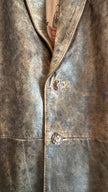 Vintage 1980s Distressed Brown Leather-Style Blazer