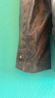 Vintage 1980s Distressed Brown Leather-Style Blazer