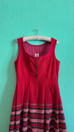 Vintage 1970s Red Pleated Dirndl Dress by Dirndlecke