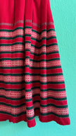 Vintage 1970s Red Pleated Dirndl Dress by Dirndlecke