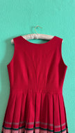 Vintage 1970s Red Pleated Dirndl Dress by Dirndlecke